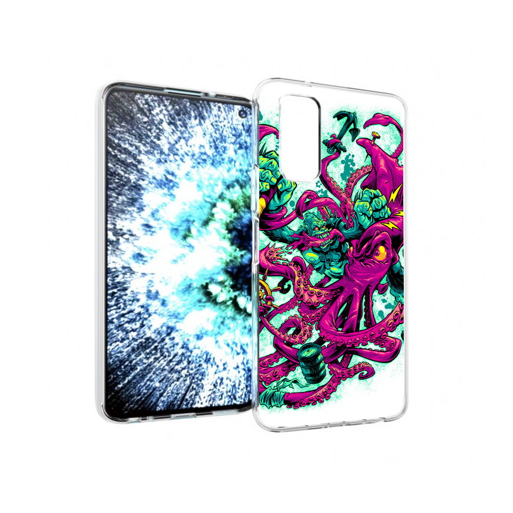 

Чехол MyPads Tocco для Vivo IQOO Neo 3 фиолетовый кракен (PT157205.400.657), Прозрачный, Tocco