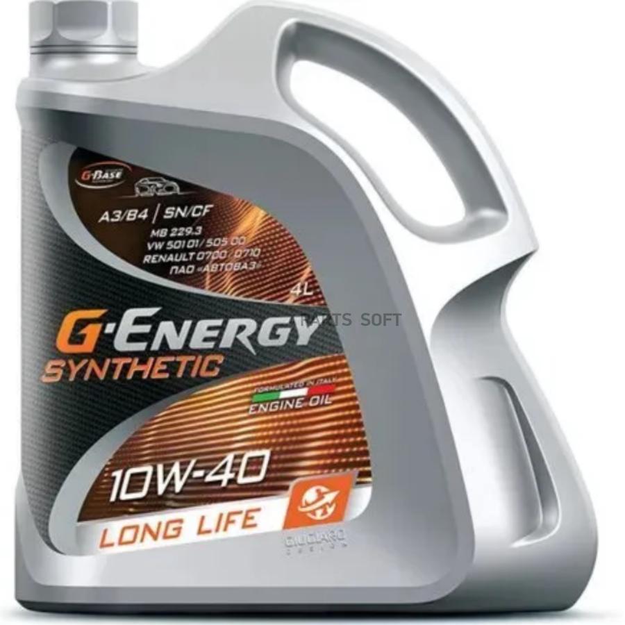 

Масло g-energy 10w40 synthetic long life api sn/cf 4л син