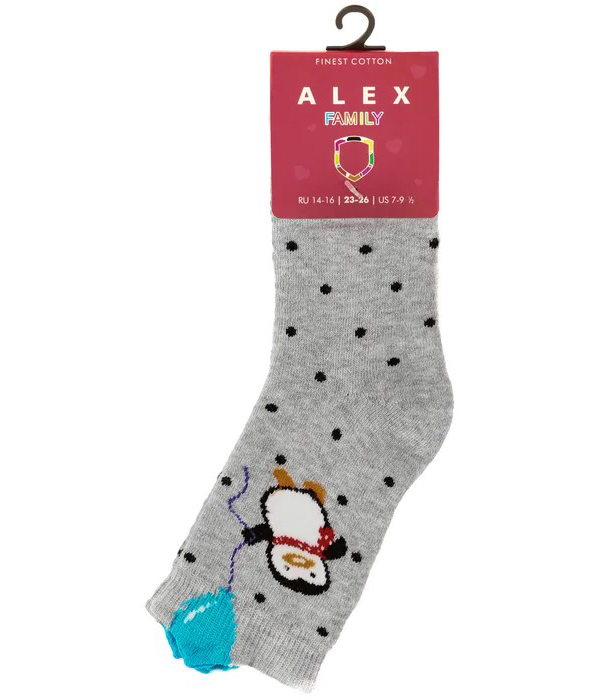 

Носки детские Alex Textile Пингвин серые р 19-22