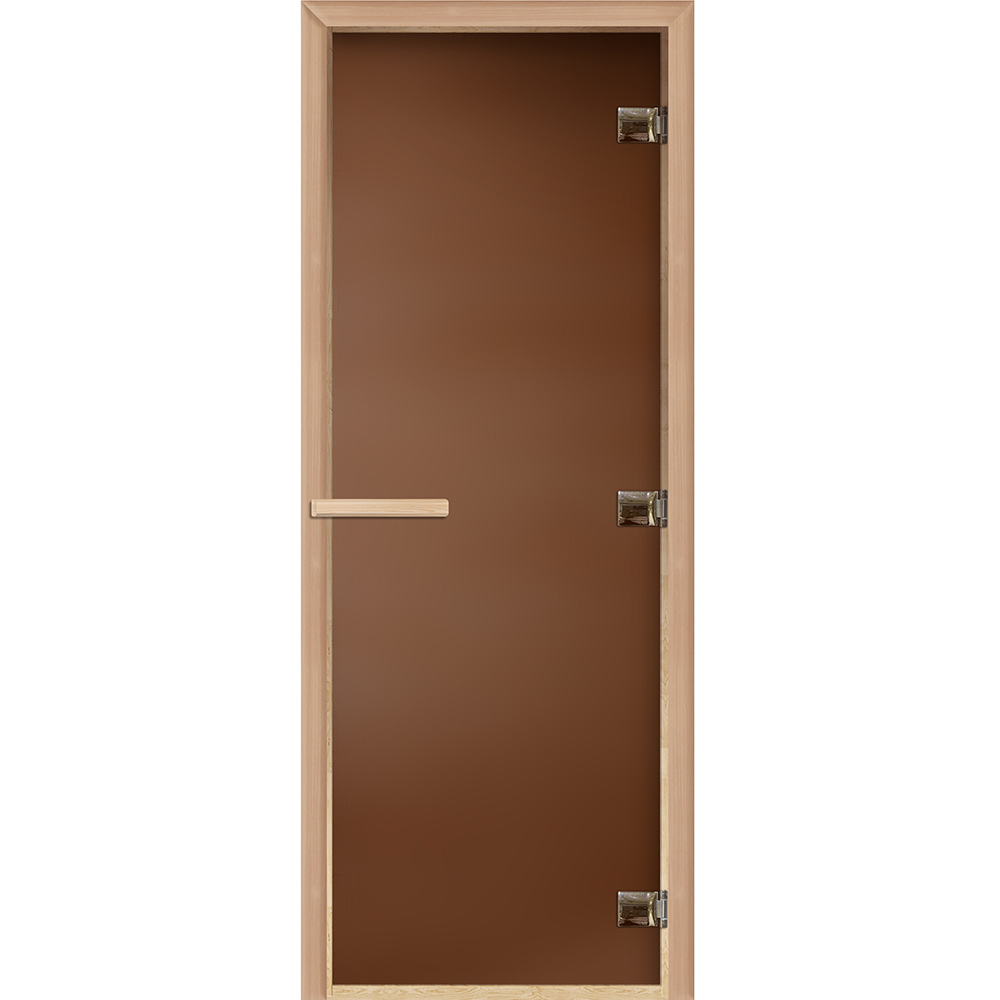 Дверь для бани и сауны стеклянная бронза матовая DoorWood Теплая ночь 690x1890 мм DW01125