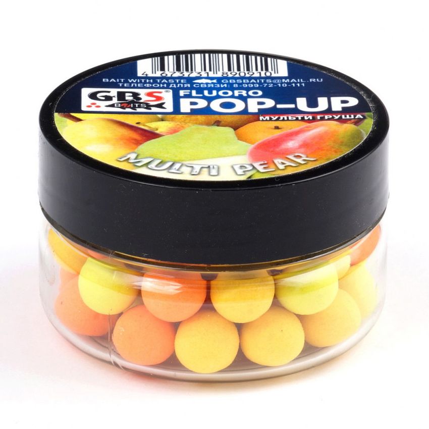 

Бойлы плавающие GBS BaITS Pop-Up 10 мм Мульти Груша Жёлто-Оранжевый, плавающие Pop-Up 10 мм