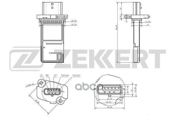 Датчик Расхода Воздуха Zekkert Se1005 Nissan Almera (N16) 03-, Note (E11,Ne11) 06-, Pathfi