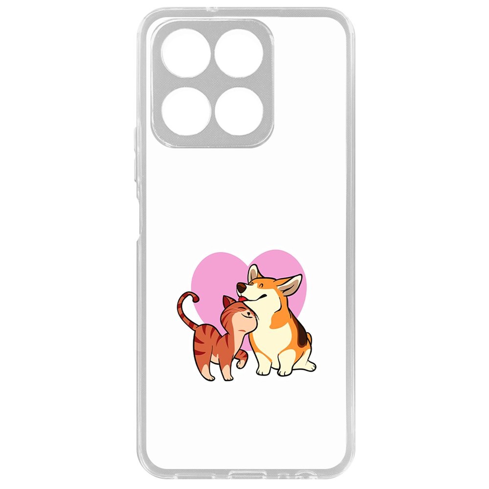 

Чехол-накладка Krutoff Clear Case Любовь противоположностей для Honor X8a, Прозрачный