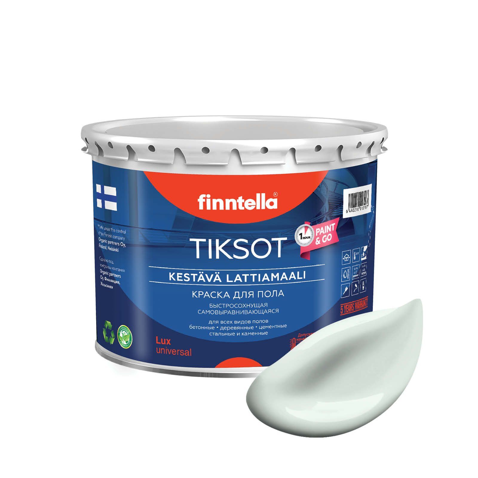 

Краска TIKSOT, HOPEA Светло-серый, 2,7л, для пола самовыравнивающаяся TIKSOT. Сохнет за 1 час.
