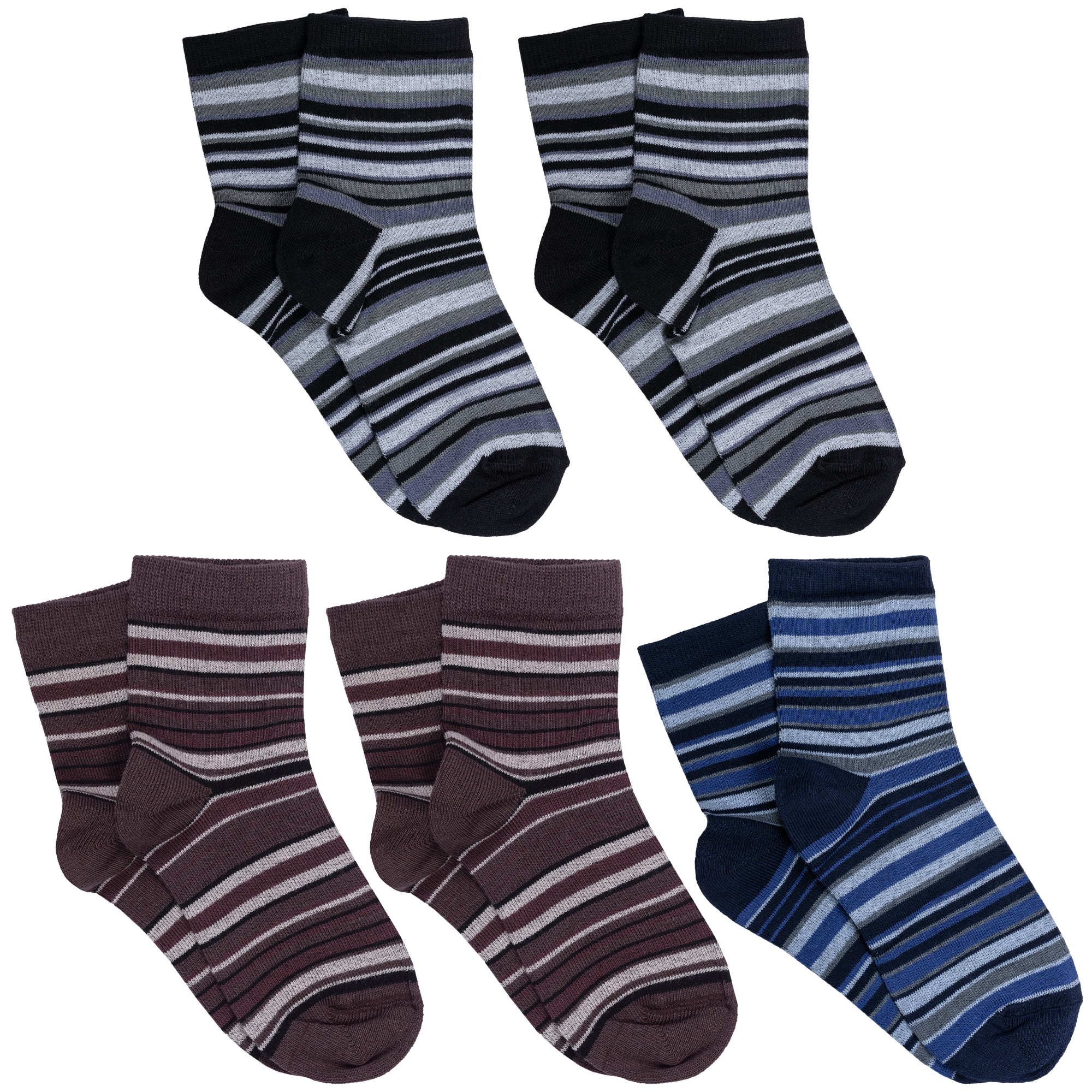 Носки детские LorenzLine 5-Л31, черный; коричневый; синий, 8-10