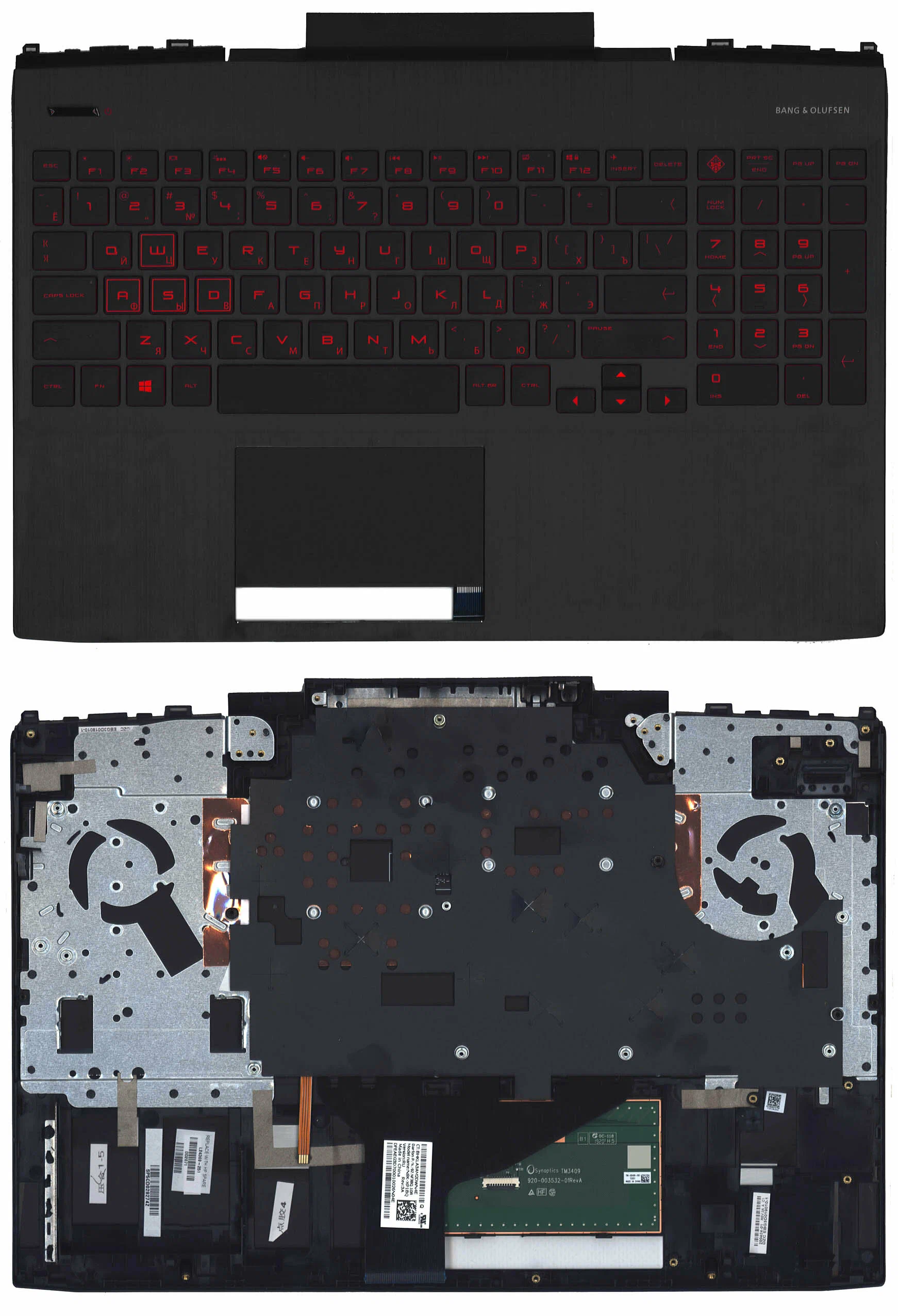 

Клавиатура для HP Omen 15-DC топкейс, черный, ver.2