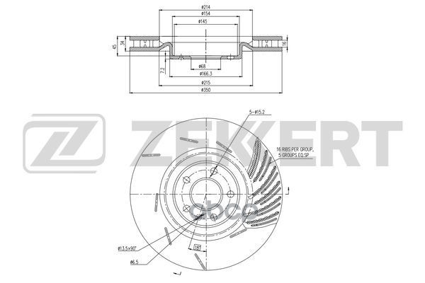 

Диск Тормозной Zekkert Bs6507 Перед. Лев. Porsche Macan 14- Zekkert арт. BS6507