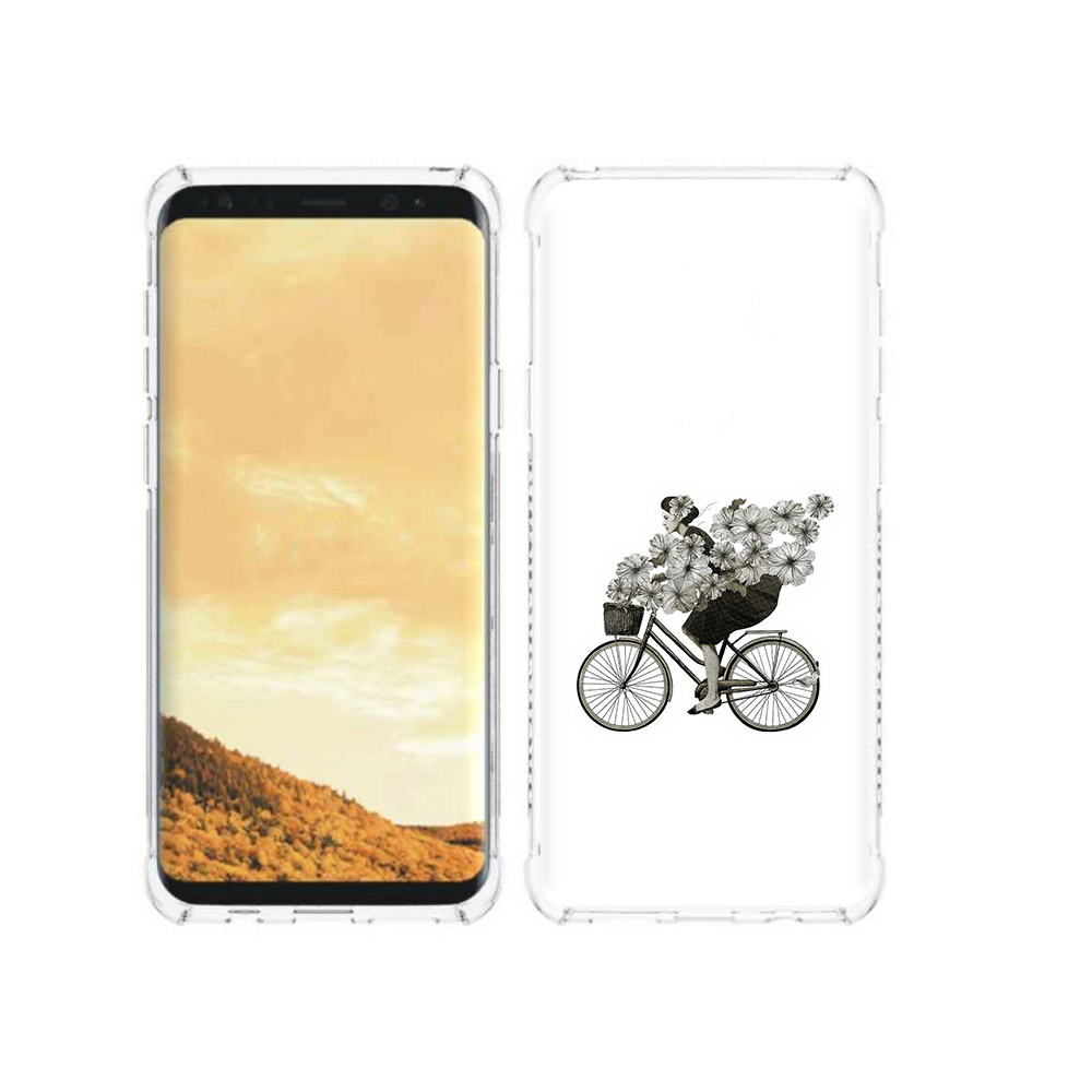 Чехол MyPads Tocco для Samsung Galaxy S9 девушка на велосипеде с цветами (PT98329.588.307)