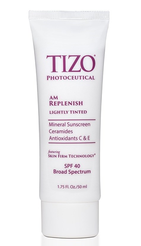 фото Солнцезащитный крем с оттенком tizo photoceutial am replenish lightly tinted spf 40+, 50мл