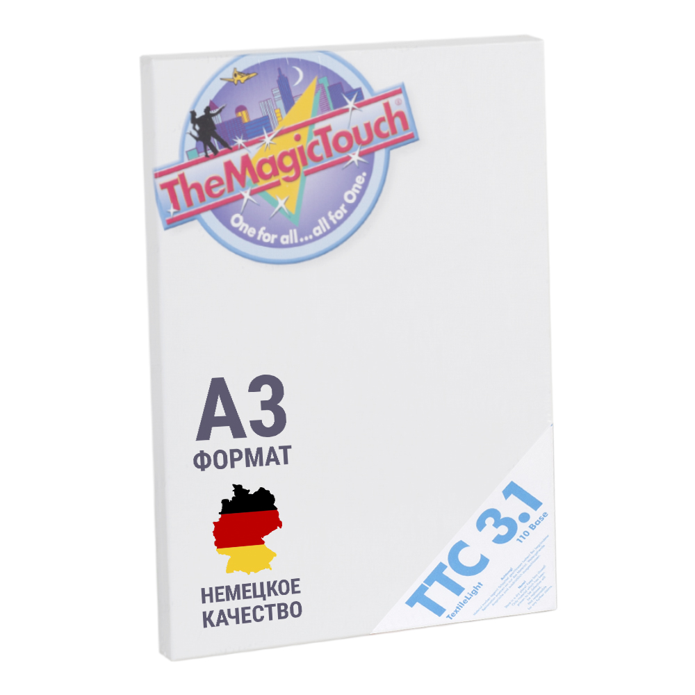 

Термотрансферная бумага TheMagicTouch 1284 на светлую тканевую поверхность TTC 3.1 A3, Белый, TTC 3.1 A3