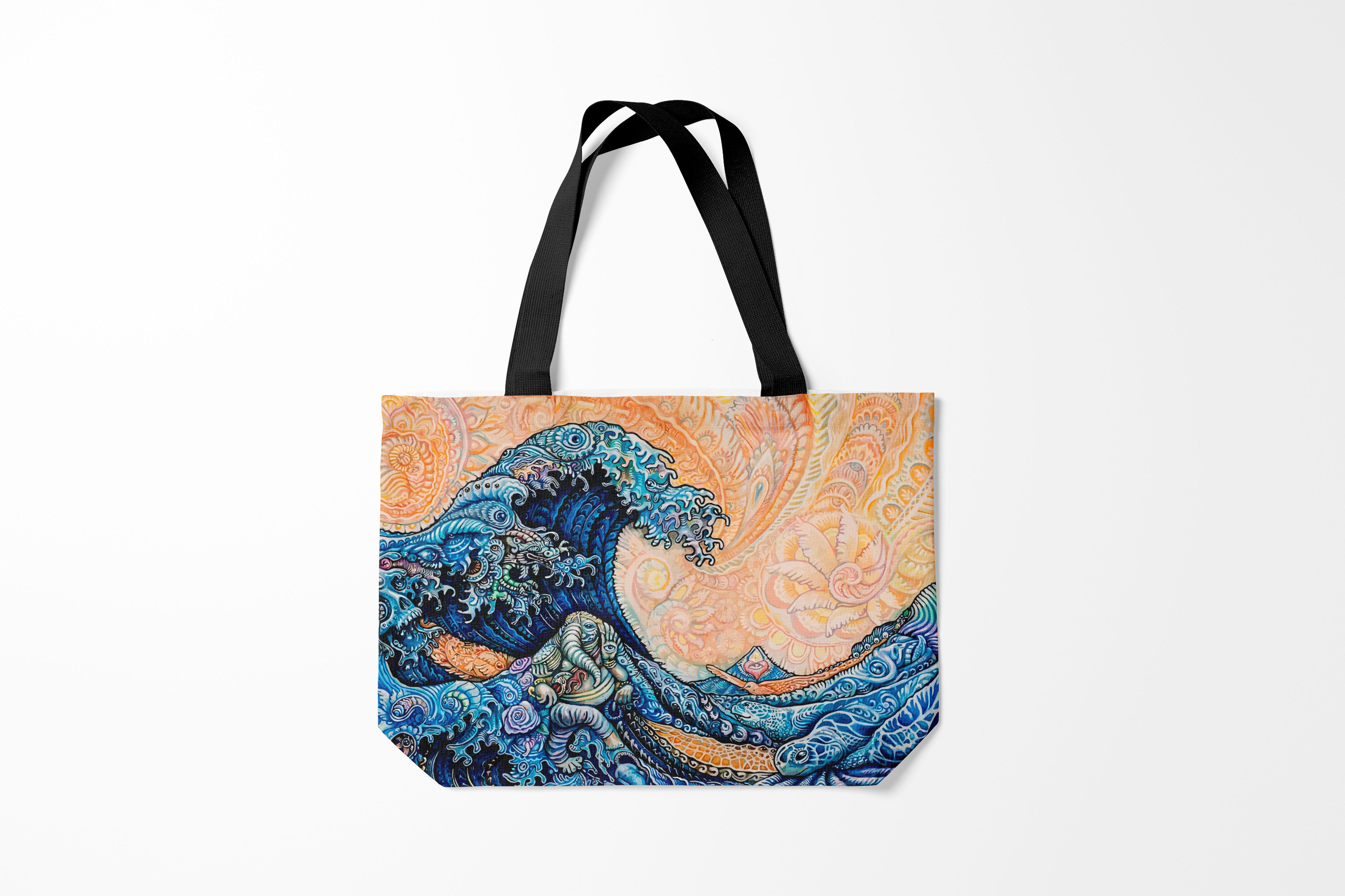 

Сумка шoппер унисекс Burnettie Узоры Indian Ocean psychedelics, оранжевый; синий, Разноцветный, Узоры Indian Ocean psychedelics