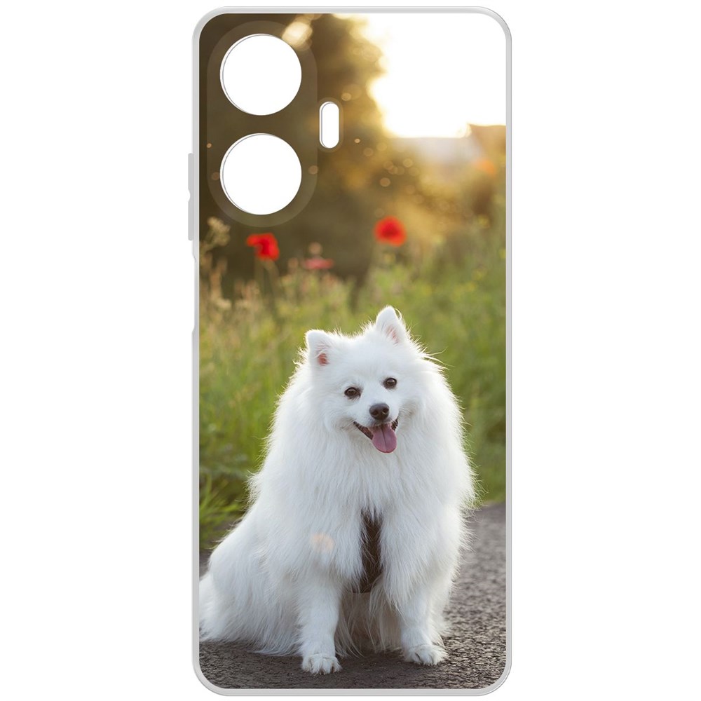 

Чехол-накладка Krutoff Clear Case Белый шпиц для Realme C55, Прозрачный