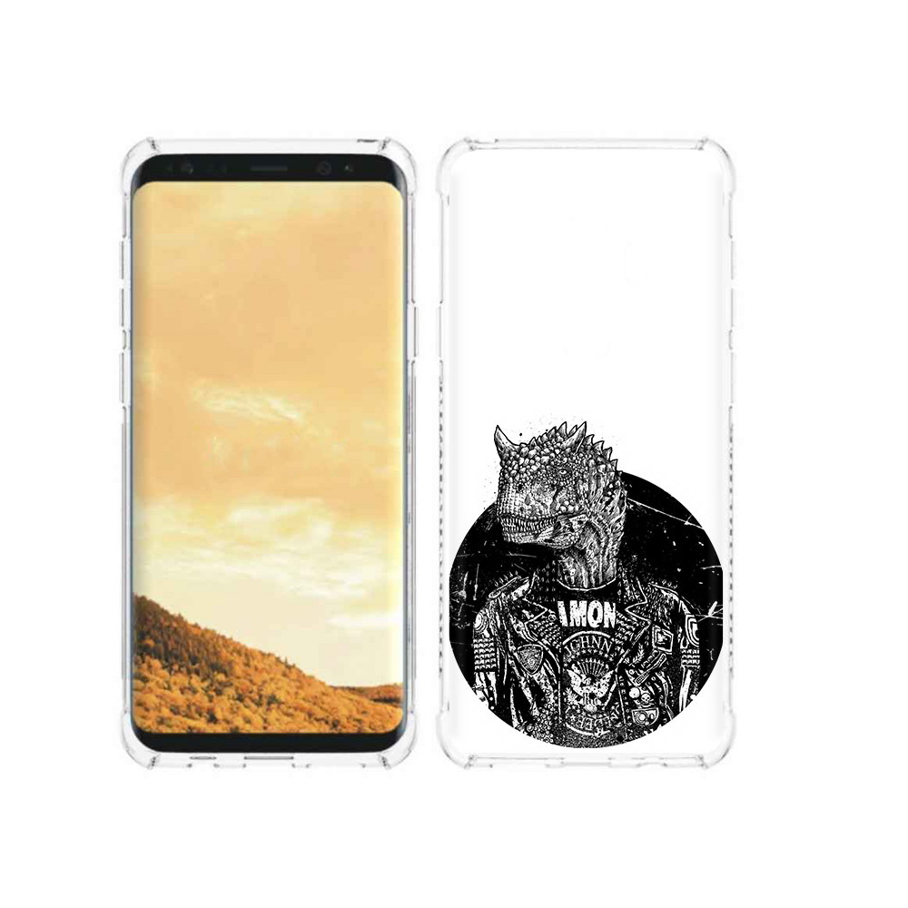 

Чехол MyPads Tocco для Samsung Galaxy S9 динозавр в куртке (PT98329.588.328), Прозрачный, Tocco