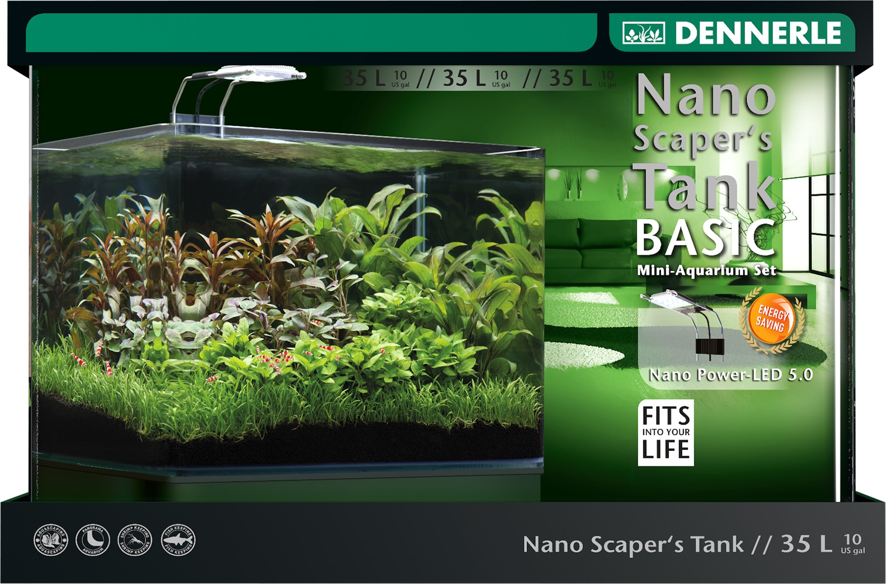 фото Аквариум dennerle nano scaper's tank basic led 5.0, 35 литров