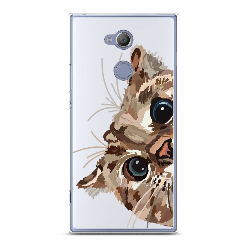 

Чехол на Sony Xperia XA2 Ultra "Любопытный кот", Коричневый;синий;черный, 53250-1