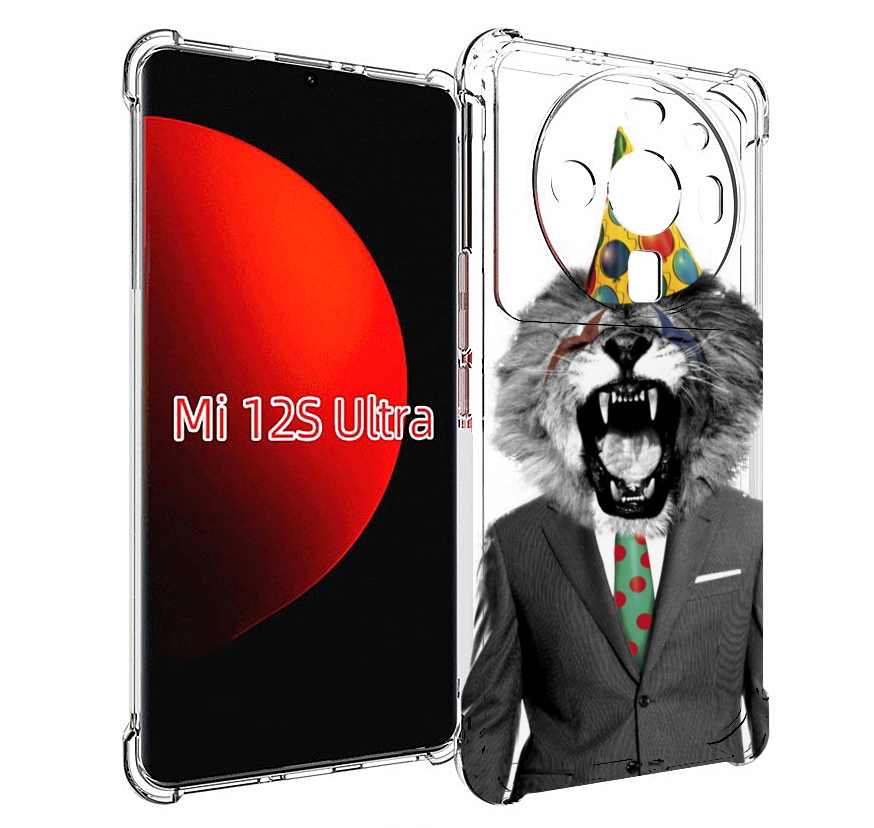 Чехол MyPads Лев в галстуке для Xiaomi 12S Ultra