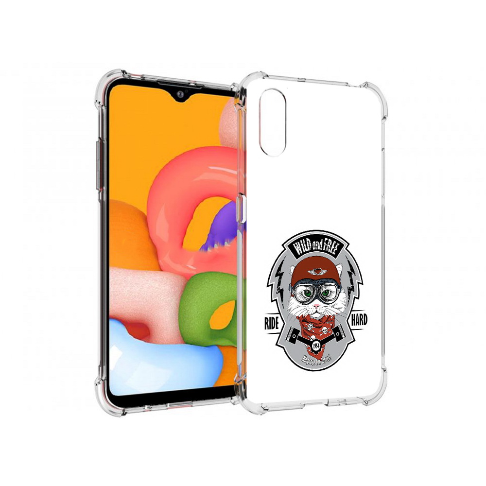Чехол MyPads Tocco для Samsung Galaxy A01 кошка в шлеме (PT144711.509.404)
