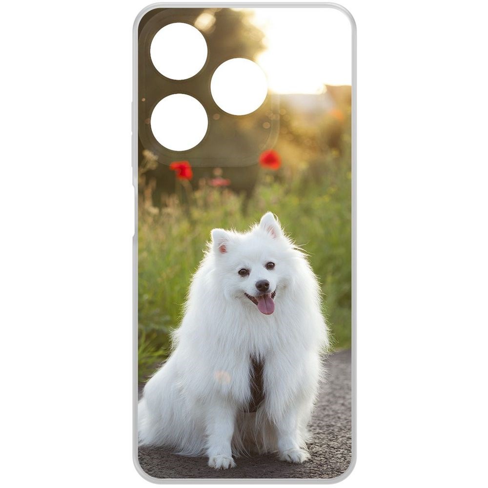 

Чехол-накладка Krutoff Clear Case Белый шпиц для TECNO Spark 10, Прозрачный