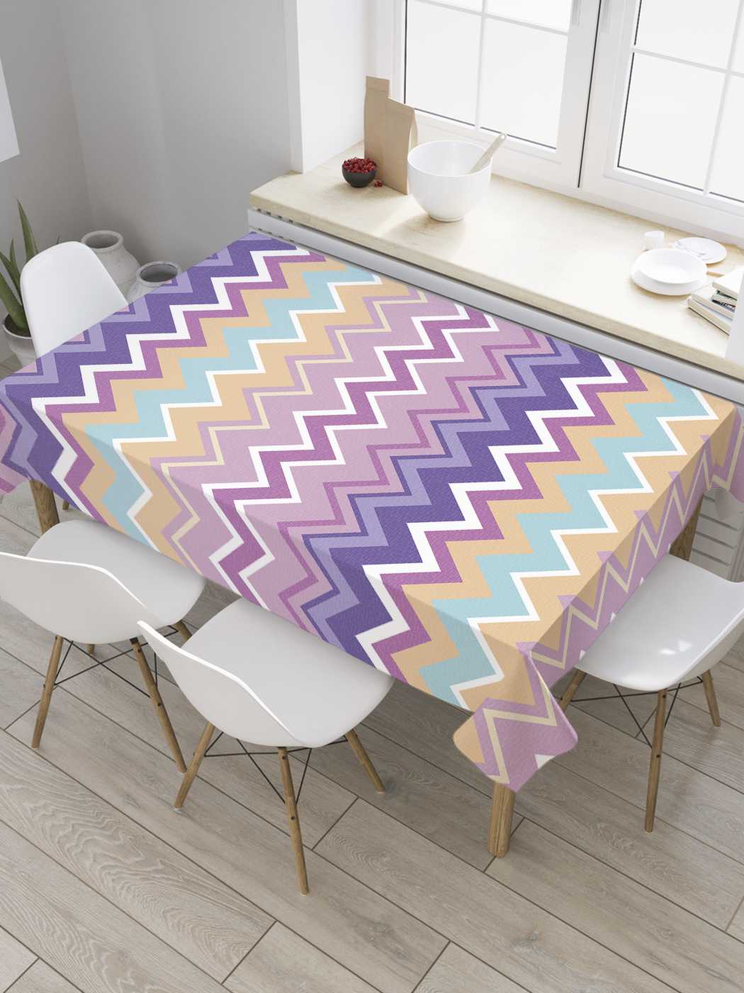 

Скатерть прямоугольная JoyArty "Пространство зигзагов" из сатена, 120x145 см, Фиолетовый, Пространство зигзагов