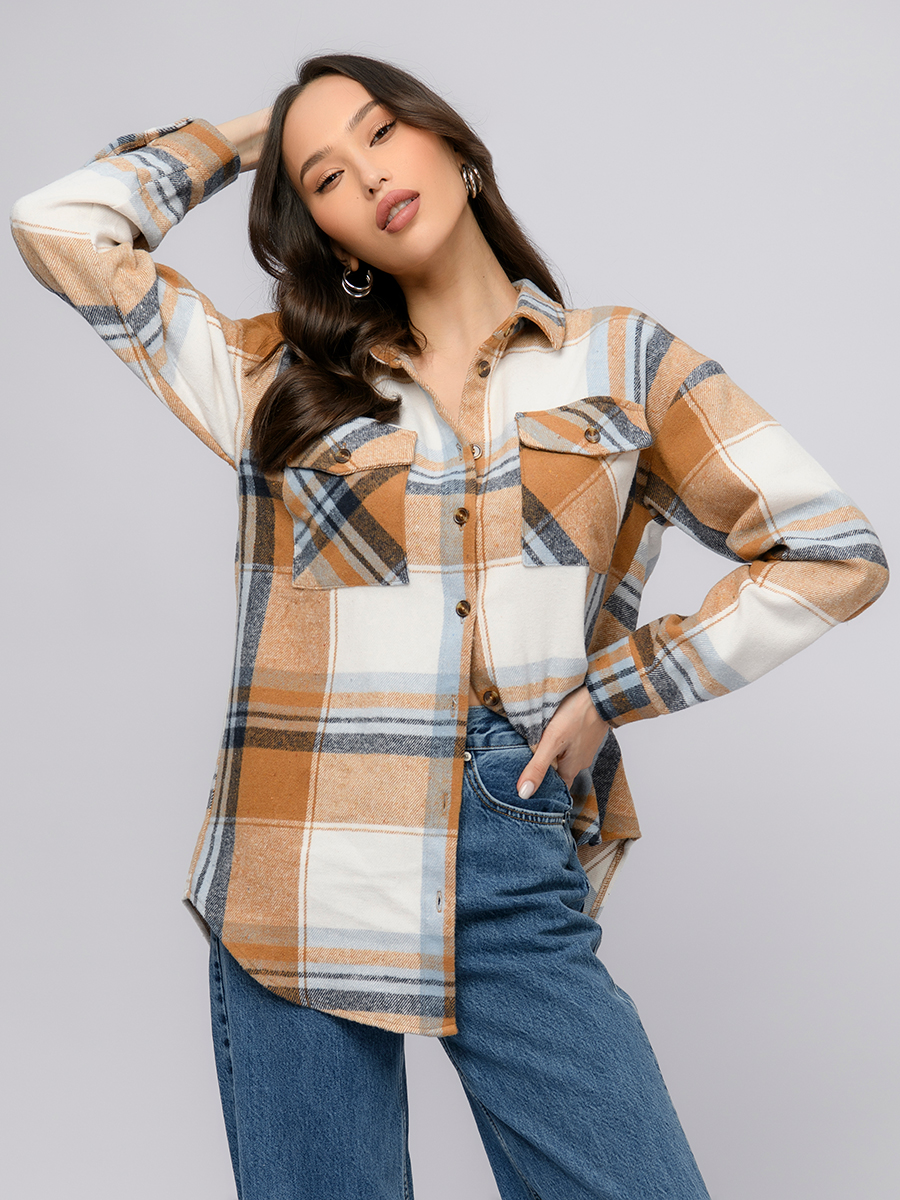 

Рубашка женская 1001dress 0202919 разноцветная 46 RU, Разноцветный, 0202919
