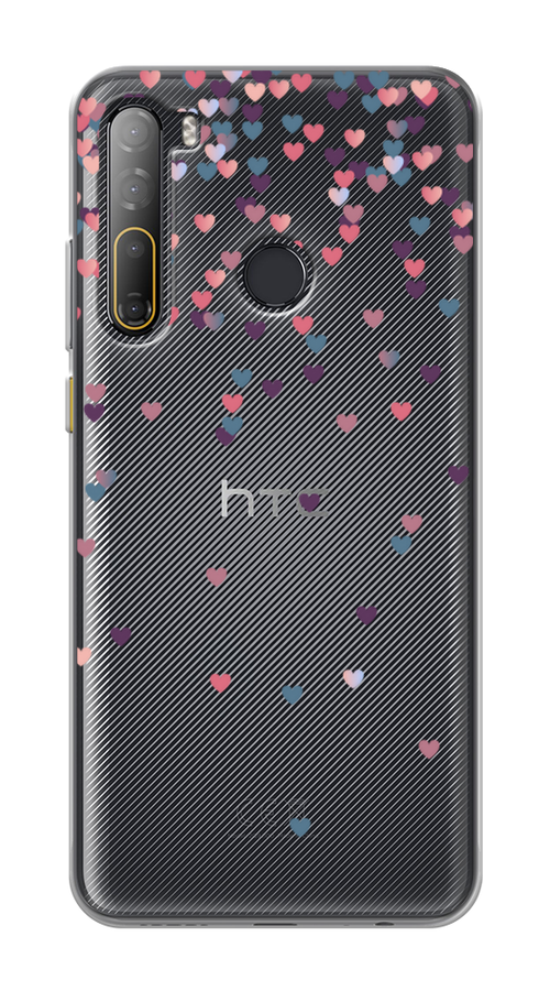 

Чехол на HTC Desire 20 Pro "Посыпка сердечки", Розовый;фиолетовый, 102750-3