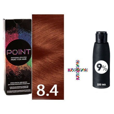 фото Крем-краска для волос point 8.4 и крем-окислитель 9%