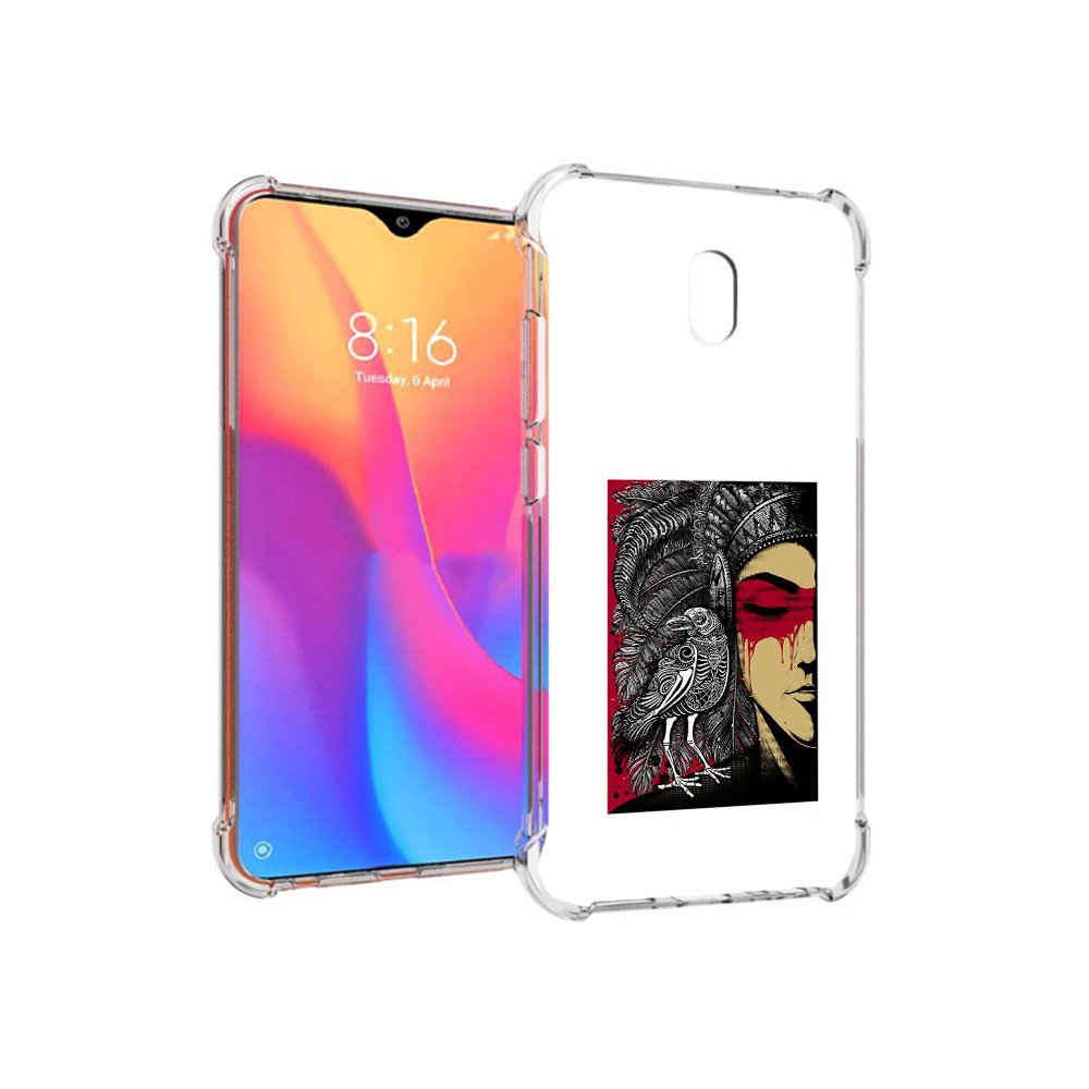 

Чехол MyPads Tocco для Xiaomi Redmi 8A девушка с вороном в абстракции (PT138948.272.311), Прозрачный, Tocco