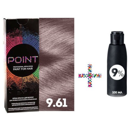 фото Крем-краска для волос point 9.61 и крем-окислитель 9%