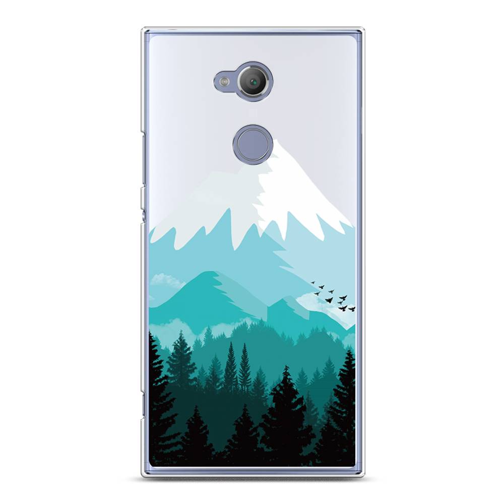 

Чехол на Sony Xperia XA2 Ultra "Синяя снежная гора", Белый;голубой, 53250-2
