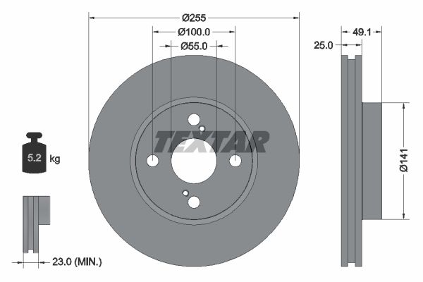 

Диск тормозной TOYOTA COROLLA (E12) 02- перед. вент. 1 шт (min 1 шт)PRO с покрытием PRO