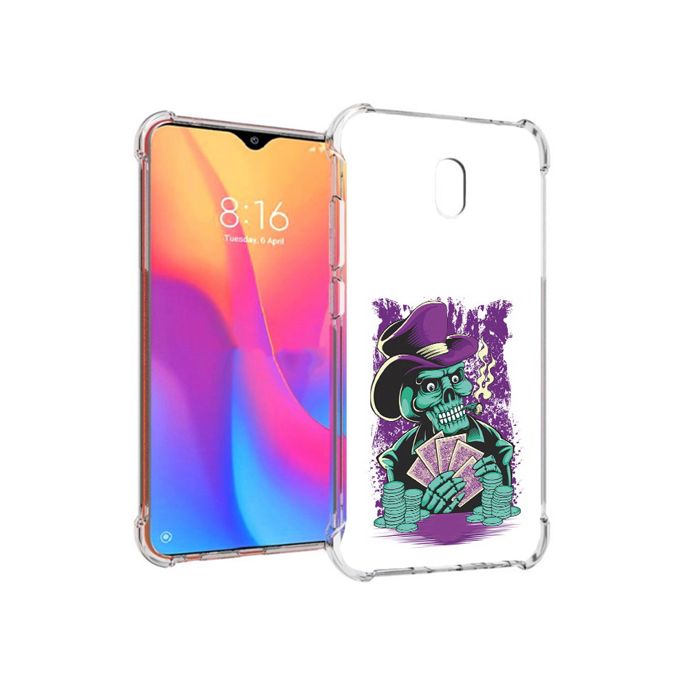 

Чехол MyPads Tocco для Xiaomi Redmi 8A зеленый череп с картами (PT138948.272.361), Прозрачный, Tocco
