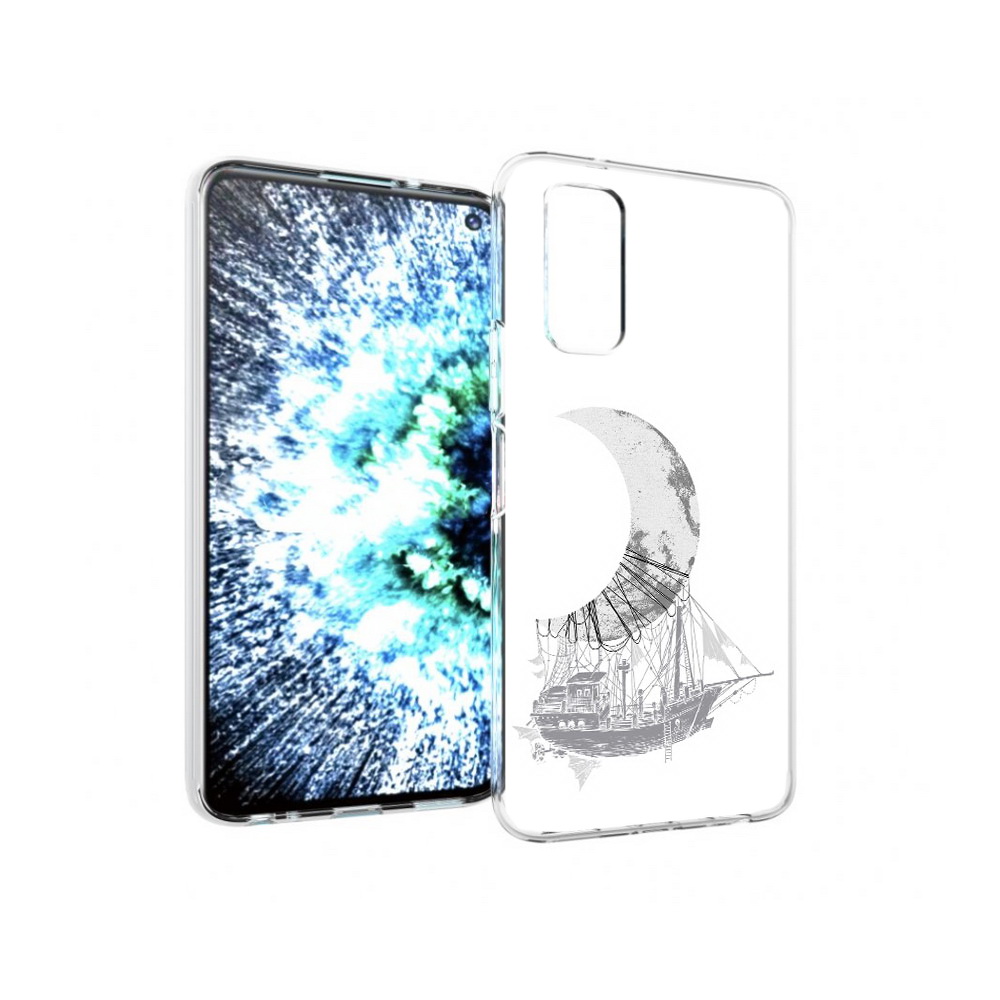 

Чехол MyPads Tocco для Vivo IQOO Neo 3 черно белый корабль полумесяц (PT157205.400.684), Прозрачный, Tocco
