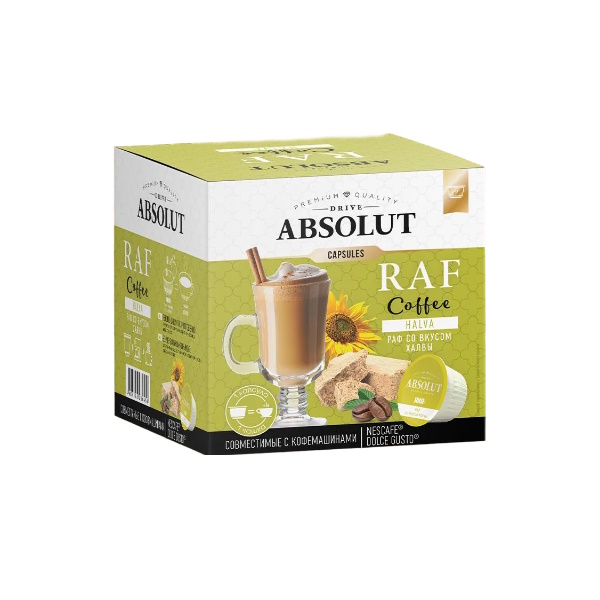 Кофе в капсулах Absolut Drive Раф со вкусом халвы, для кофемашины Dolce Gusto, 12 шт.