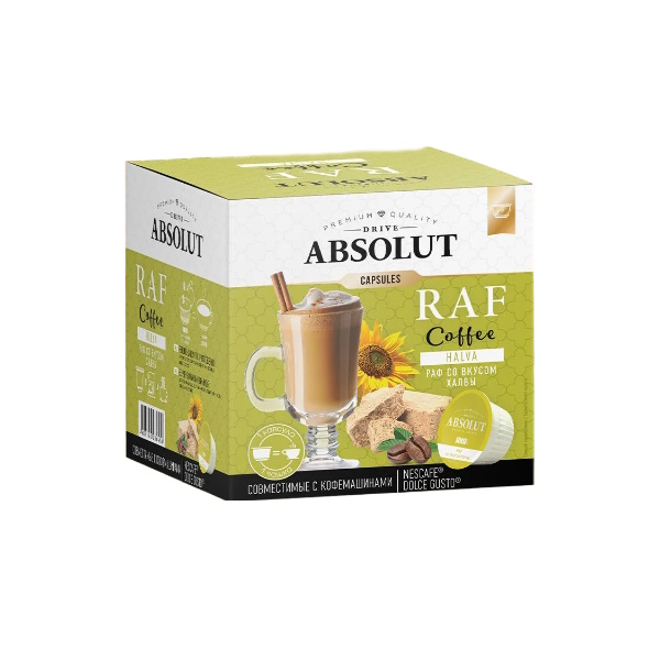 

Кофе в капсулах Absolut Drive Раф со вкусом халвы, для кофемашины Dolce Gusto, 12 шт.