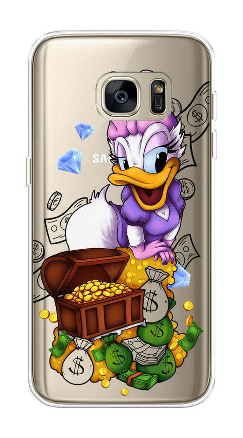 

Чехол на Samsung Galaxy S7 edge "Rich Daisy Duck", Коричневый;белый;фиолетовый, 24650-6