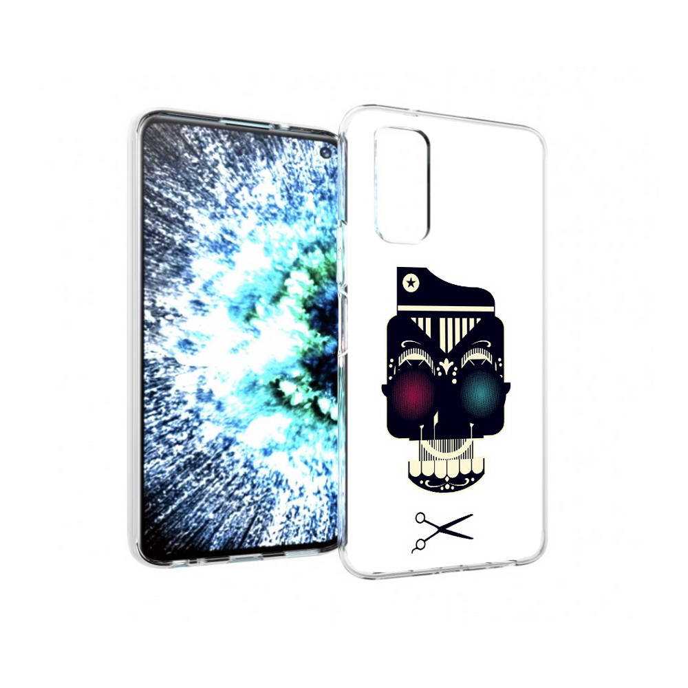 

Чехол MyPads Tocco для Vivo IQOO Neo 3 черно белый скелет с яркими глазами, Прозрачный, Tocco