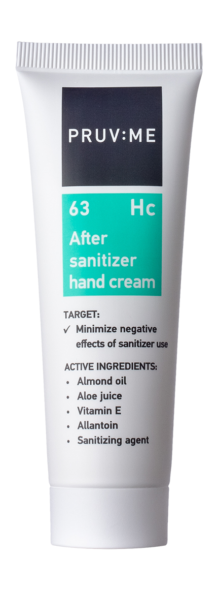 фото Крем для рук после использования санитайзера pruv:me hc 63 after-sanitizer hand cream