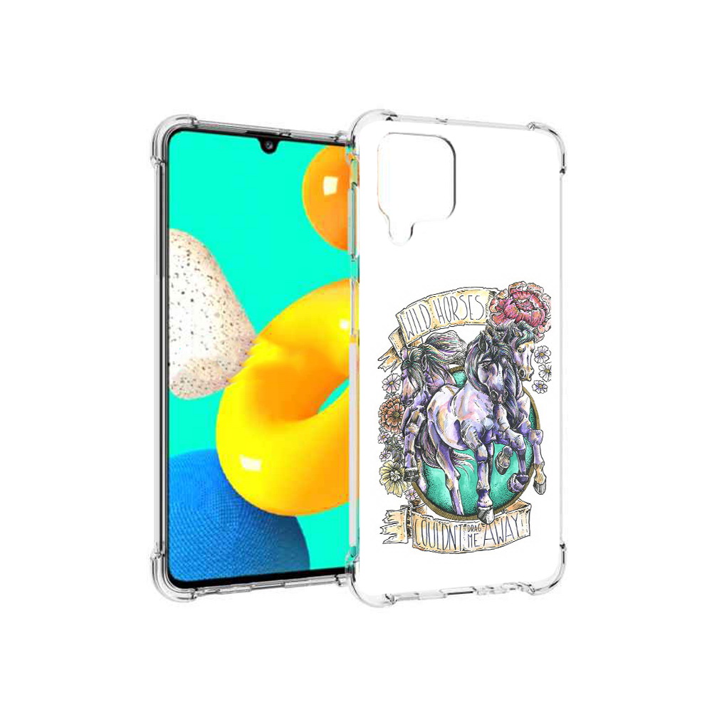 

Чехол MyPads Tocco для Samsung Galaxy M22 рисунок коней в цветах (PT226931.524.582), Прозрачный, Tocco