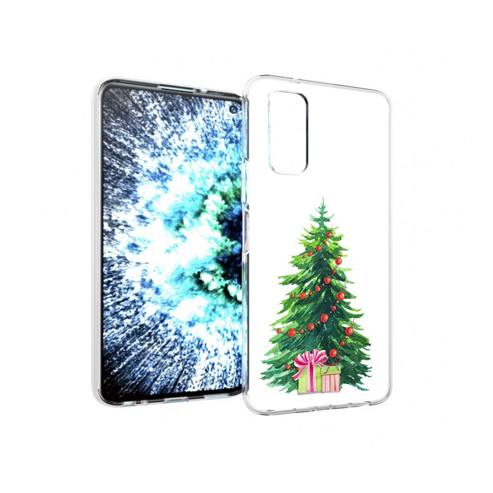 

Чехол MyPads Tocco для Vivo IQOO Neo 3 Елка новогодняя с подарками акварель, Прозрачный, Tocco