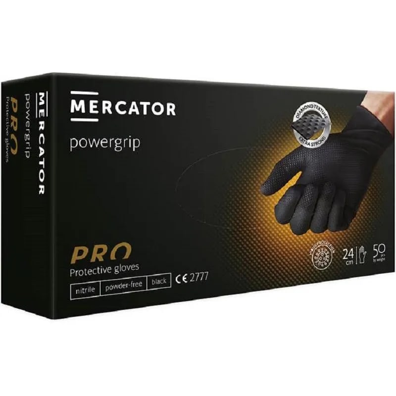 

Перчатки одноразовые нитрил GOGRIP BLACK цв.черный (25 пар/уп) р.L