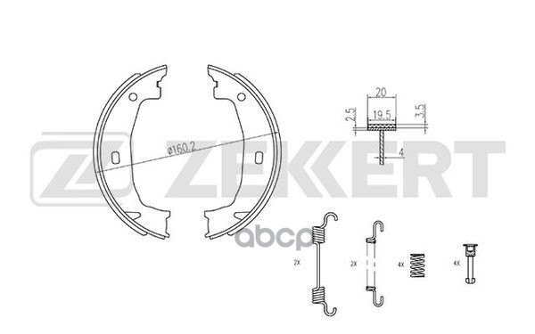 

Колодки Тормозные Zekkert Bk4322 Бараб. Задн. С Уст. Компл. Bmw 1 (E81,E82,E87,E88) 04-, 2