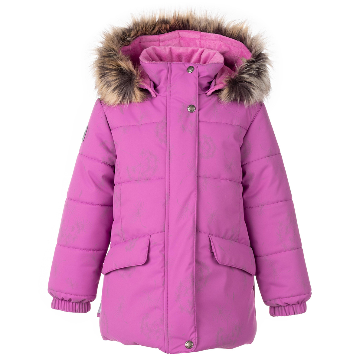 Куртка детская KERRY Eliza K23429, 3614-лиловый со светоотражающим рисунком, 128 куртка детская kerry k23429 1824 110