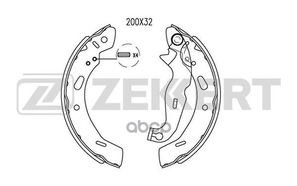 Колодки Тормозные Ford Fiesta Vi 08-; Mazda 2 07- Задние Барабанные Zekkert Zekkert арт. B