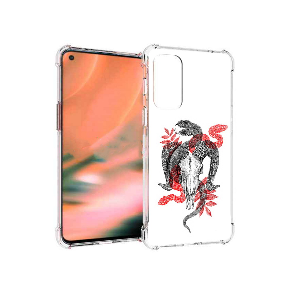 

Чехол MyPads Tocco для OnePlus Nord 2 5G змея в черепе рисунок (PT161451.125.365), Прозрачный, Tocco