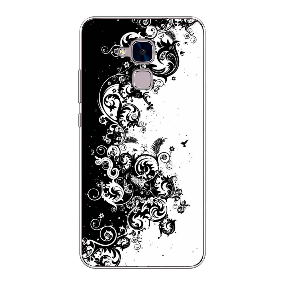 

Чехол на Honor 5C "Черно белый узор", Белый;черный;серый, 60450-3