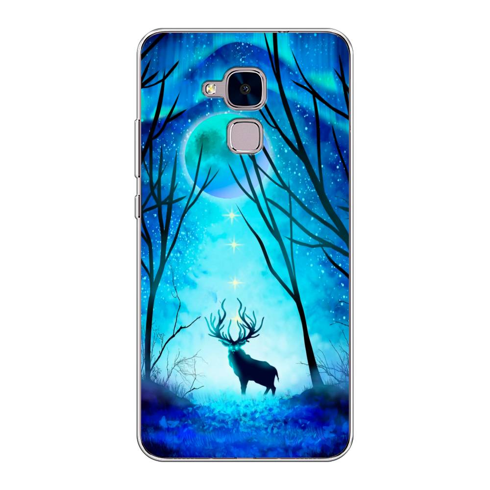 

Чехол на Honor 5C "Олень северное сияние", Синий;черный;голубой, 60450-1