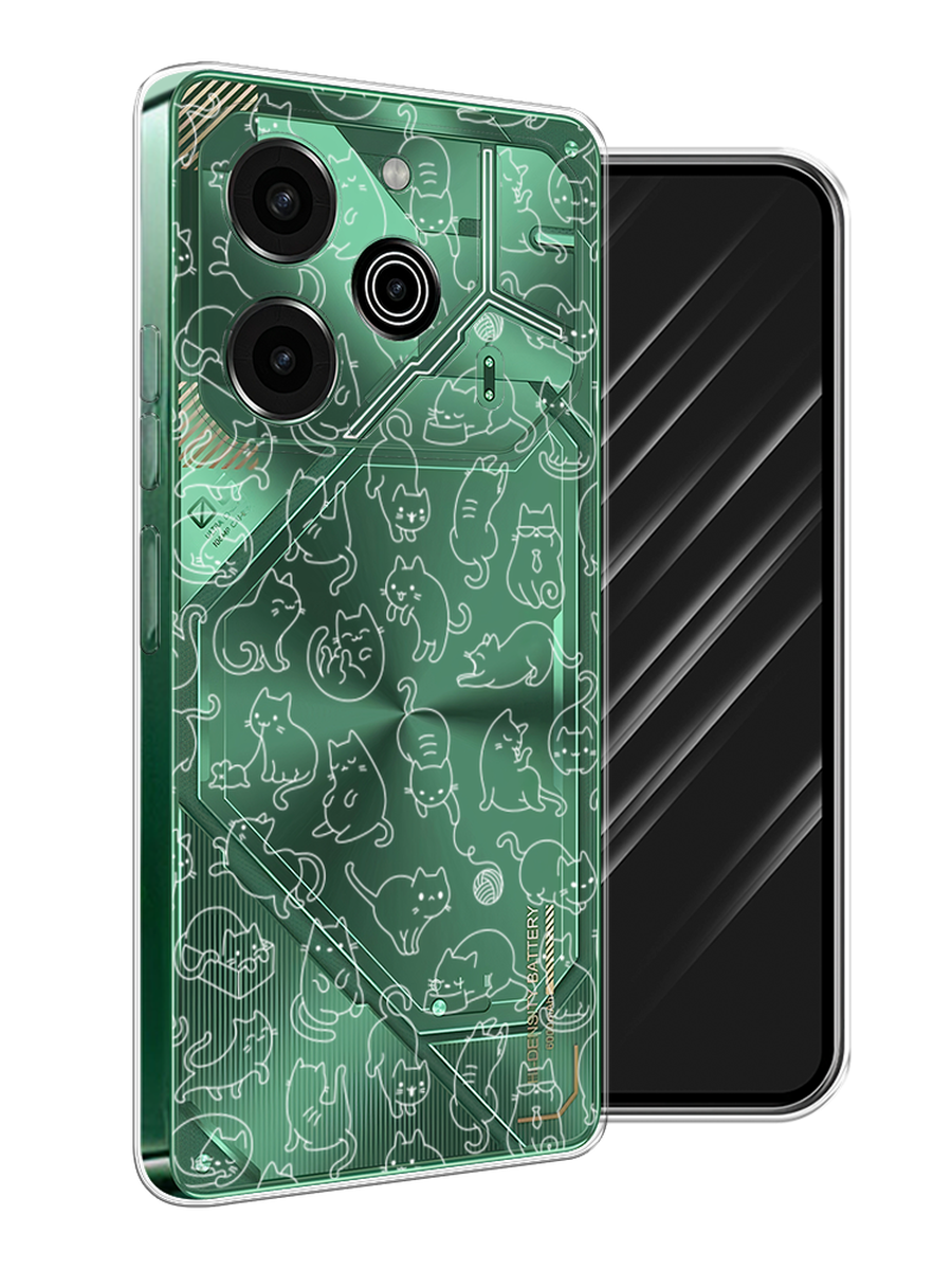 

Чехол Awog на Tecno Pova 6 Pro 5G "Шкодливые котики", Прозрачный;бежевый, 305250-1