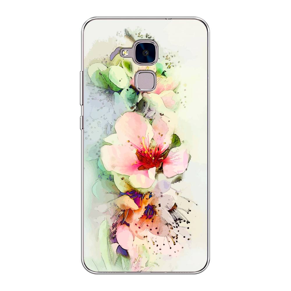 

Чехол на Honor 5C "Нежные цветы", Зеленый;розовый, 60450-2