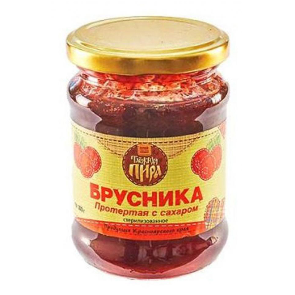 

Брусника Таежная пира протертая с сахаром 300 г