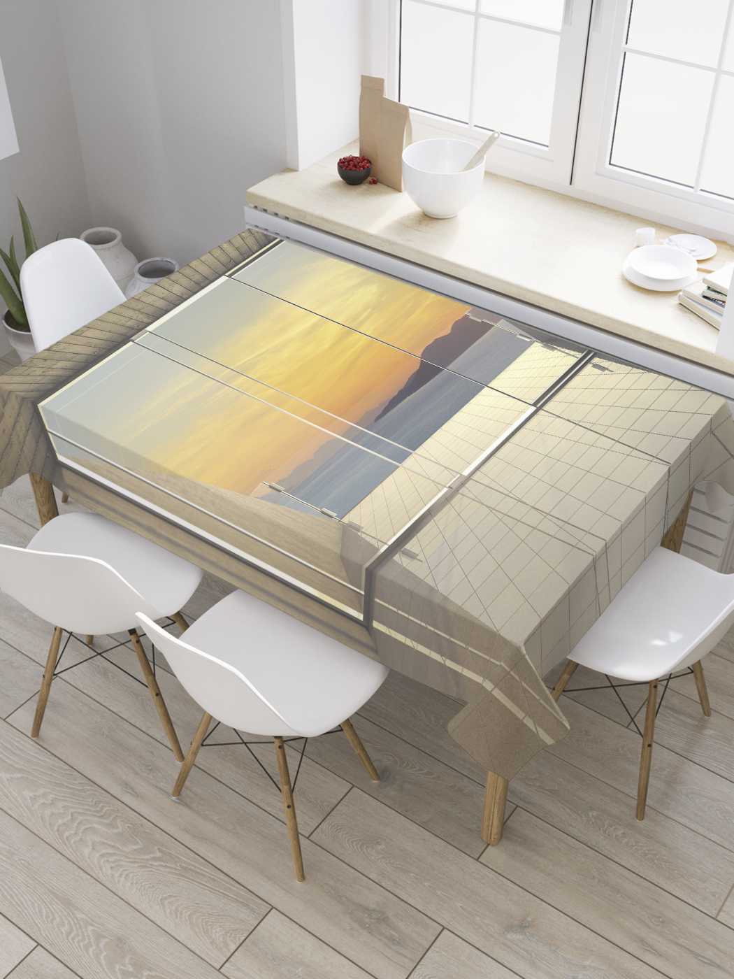 

Скатерть прямоугольная JoyArty "Морской дом" из сатена, 120x145 см, Голубой, Морской дом